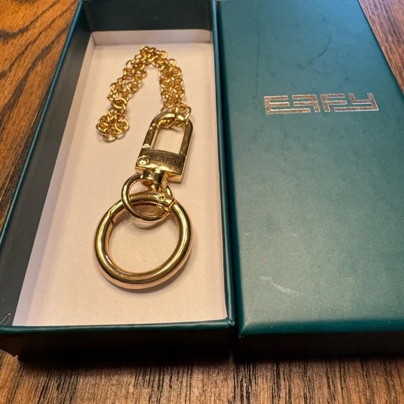 EFFY Gold Chain Key Chain Charm for Women Handbag Accessory with Clasp and Ring - Picture 6 of 8